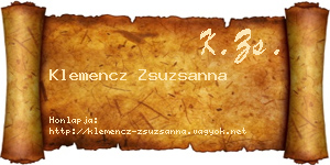 Klemencz Zsuzsanna névjegykártya