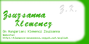 zsuzsanna klemencz business card
